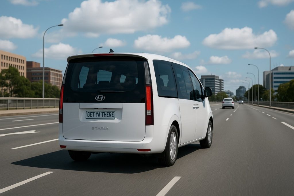 Get Ya There shuttle van en route to Perth Airport from Mandurah