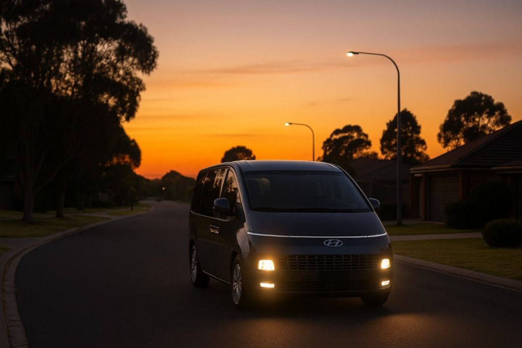 Van arriving for early morning Mandurah airport transfer