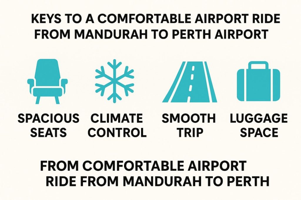 Passenger enjoying comfortable airport ride from Mandurah
