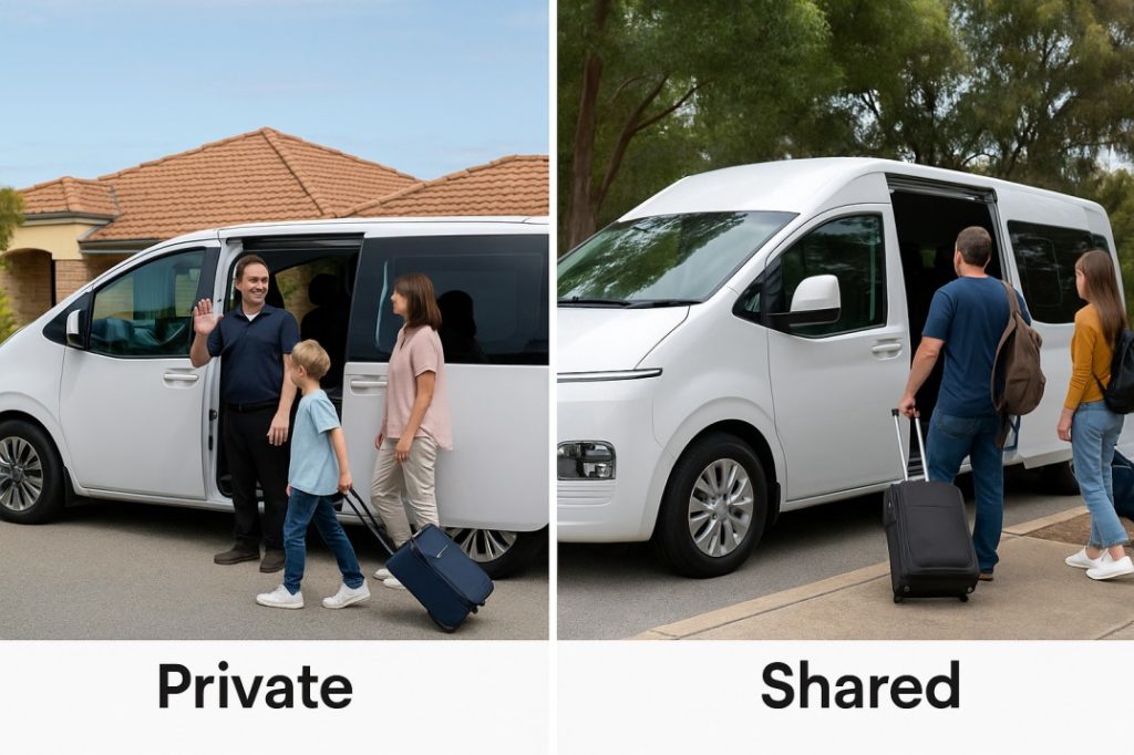 Private and shared airport shuttle options from Mandurah